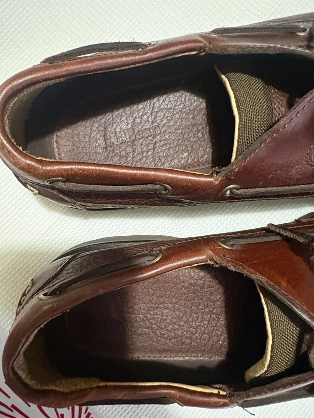 MENS LL BEAN HAND SEWN BROWN LOAFER OXFORD SHOES